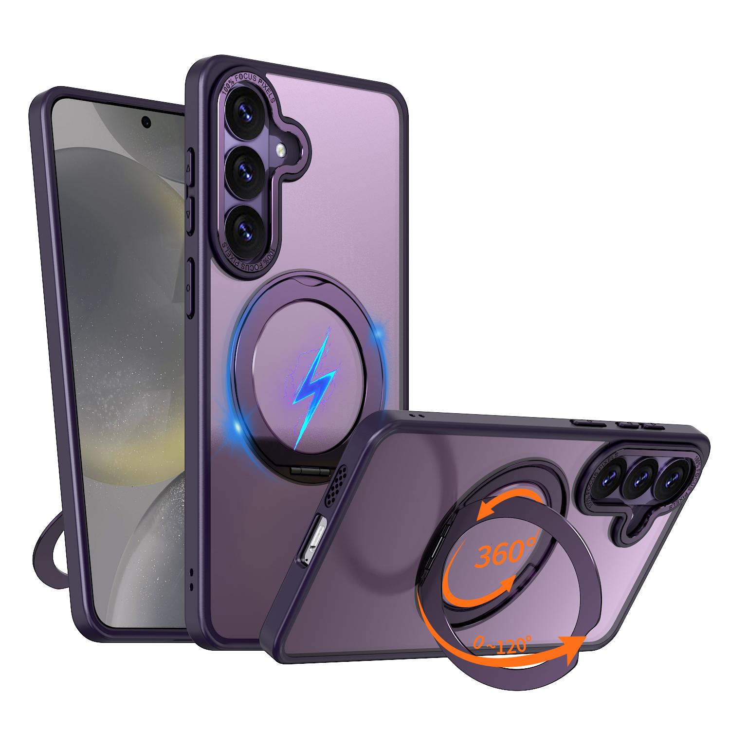 For Galaxy S26+ 5G Kalebol MagSafe Metal Ring Holder Phone Case(Purple) - Shopkiz.com