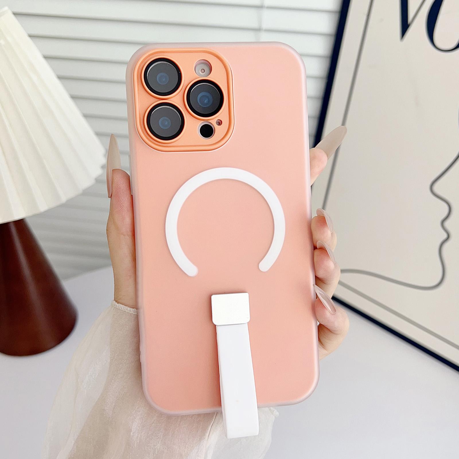 For iPhone 13 Pro Eagle Eye Dual-layer Jelly Magnetic Phone Case with Silicone Strap & Lens Film(Orange) - Shopkiz.com