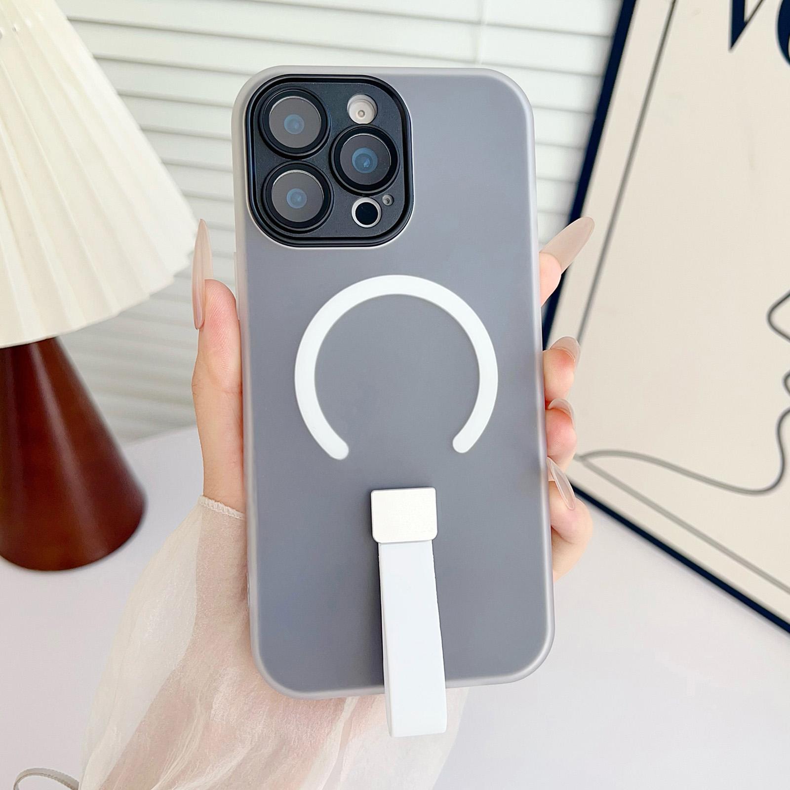 For iPhone 12 Pro Eagle Eye Dual-layer Jelly Magnetic Phone Case with Silicone Strap & Lens Film(Black) - Shopkiz.com