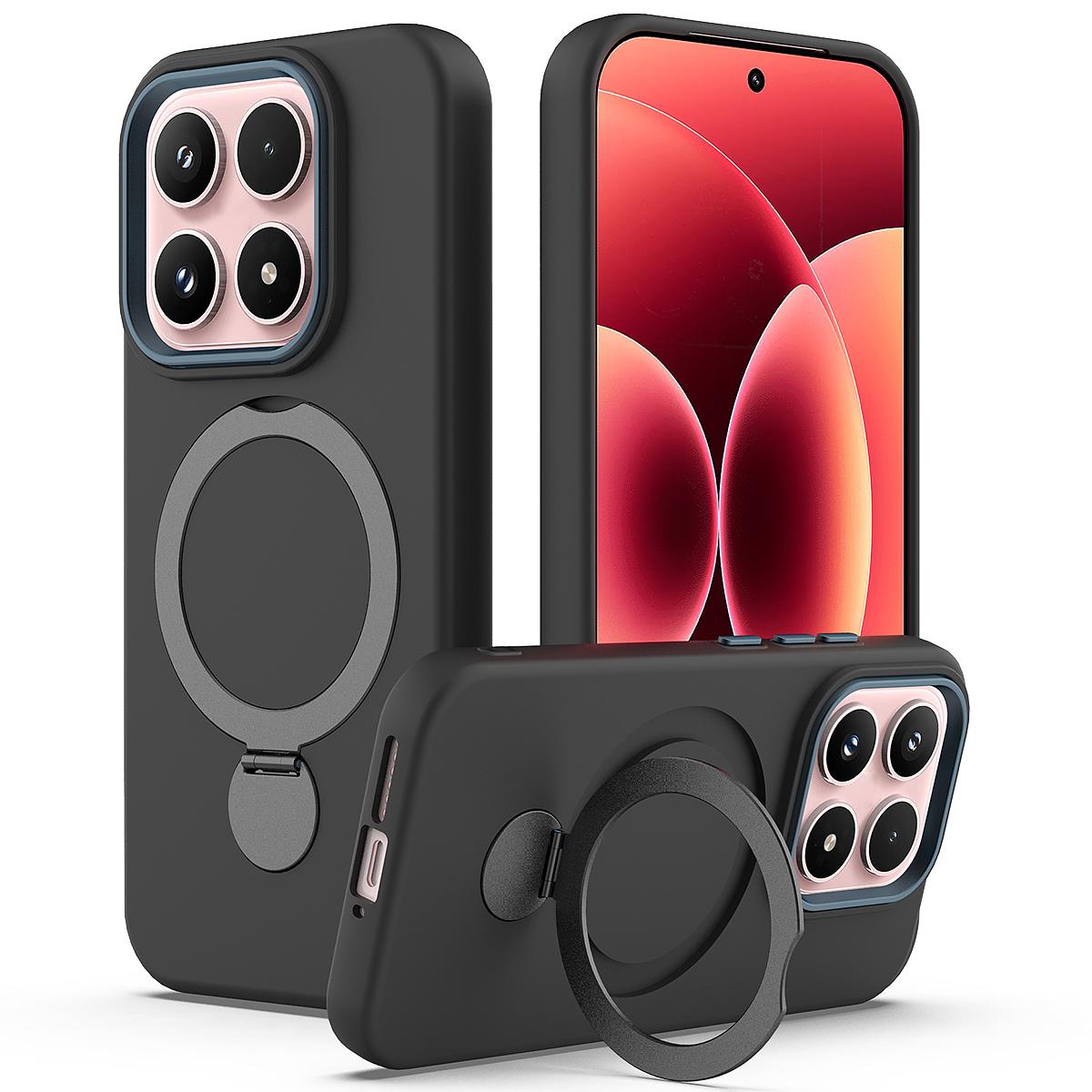 For Xiaomi 17 5G Gen1.5 Pivot Ring Holder TPU Hybrid PC Phone Case(Black) - Shopkiz.com