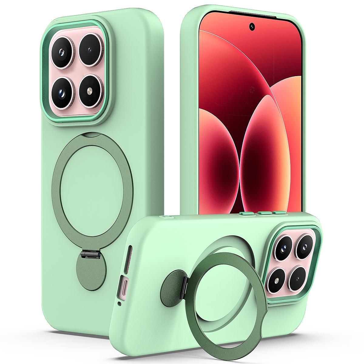 For Xiaomi 17 5G Gen1.5 Pivot Ring Holder TPU Hybrid PC Phone Case(Green) - Shopkiz.com