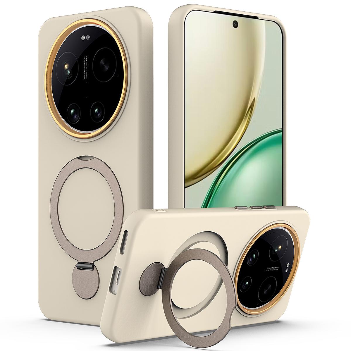 For Xiaomi 17 Ultra Gen1.5 Pivot Ring Holder TPU Hybrid PC Phone Case(Apricot) - Shopkiz.com