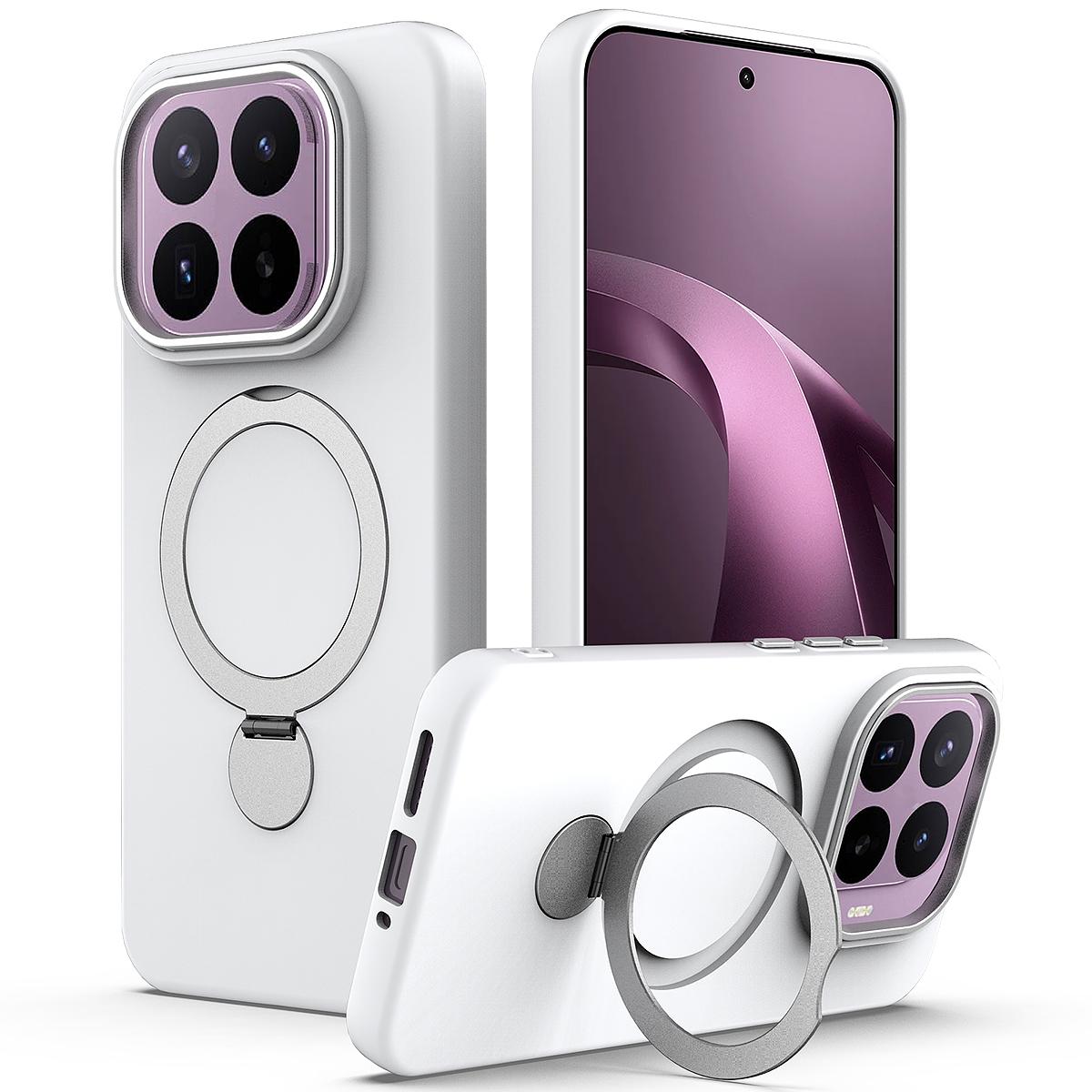 For Xiaomi 17T Pro 5G Gen1.5 Pivot Ring Holder TPU Hybrid PC Phone Case(White) - Shopkiz.com