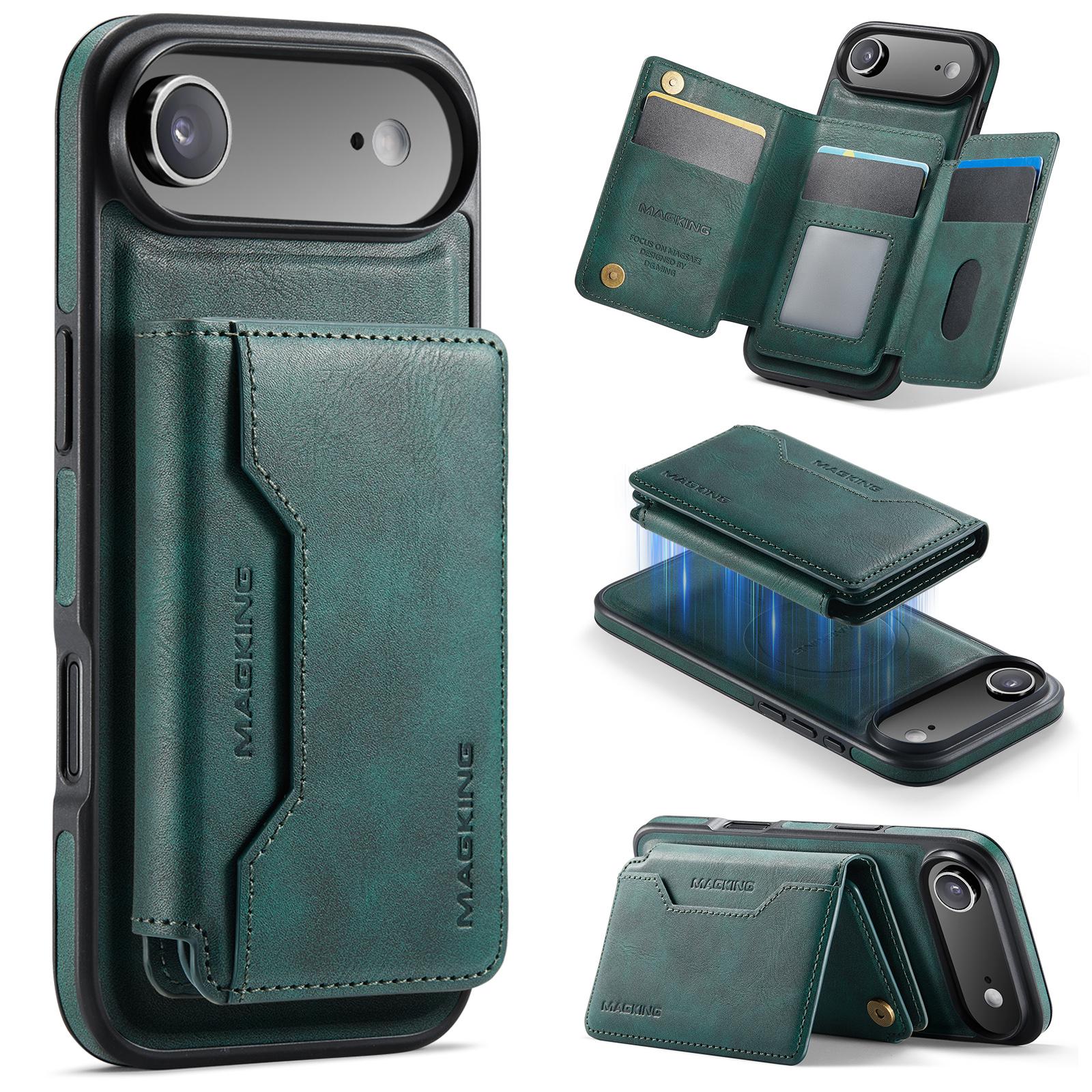 For iPhone Air MAGKING K3 Series MagSafe RFID K3 Pro Card Bag Detachable Phone Case(Green) - Shopkiz.com