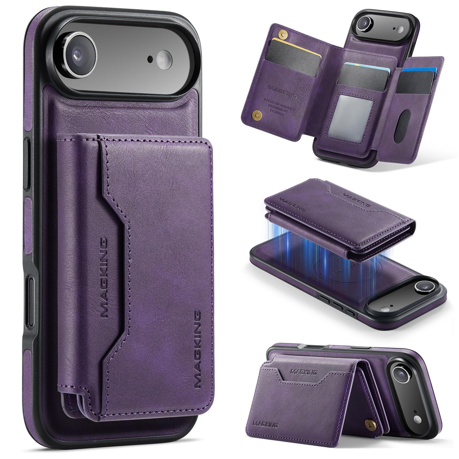 For iPhone Air MAGKING K3 Series MagSafe RFID K3 Pro Card Bag Detachable Phone Case(Purple) - Shopkiz.com
