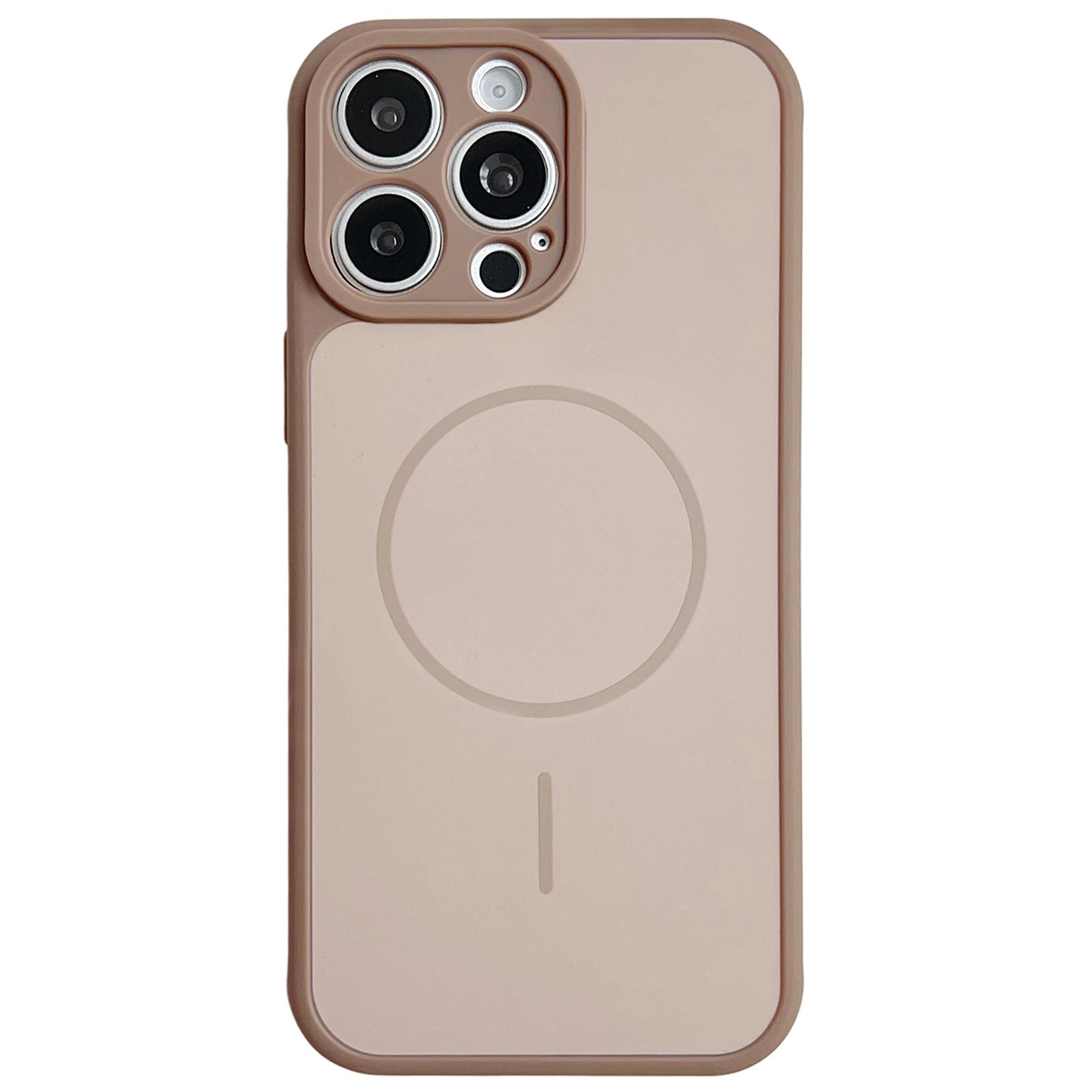 For iPhone 14 Pro Max Skin Feel Color Blocking Cooling Magnetic Phone Case(Rose Pink) - Shopkiz.com