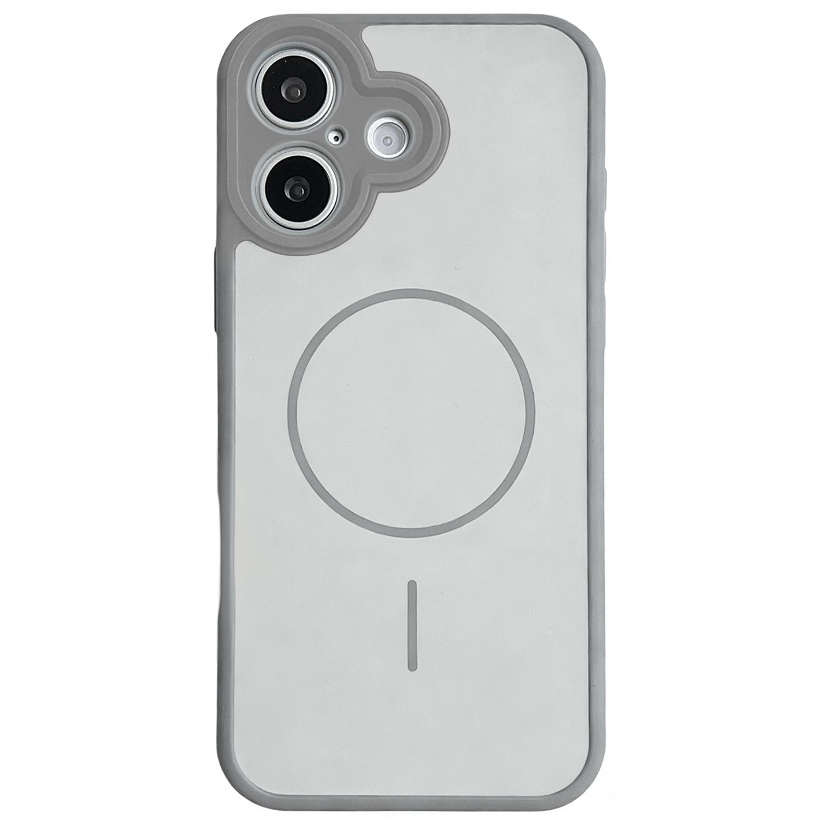 For iPhone 16 Skin Feel Color Blocking Cooling Magnetic Phone Case(Beige) - Shopkiz.com