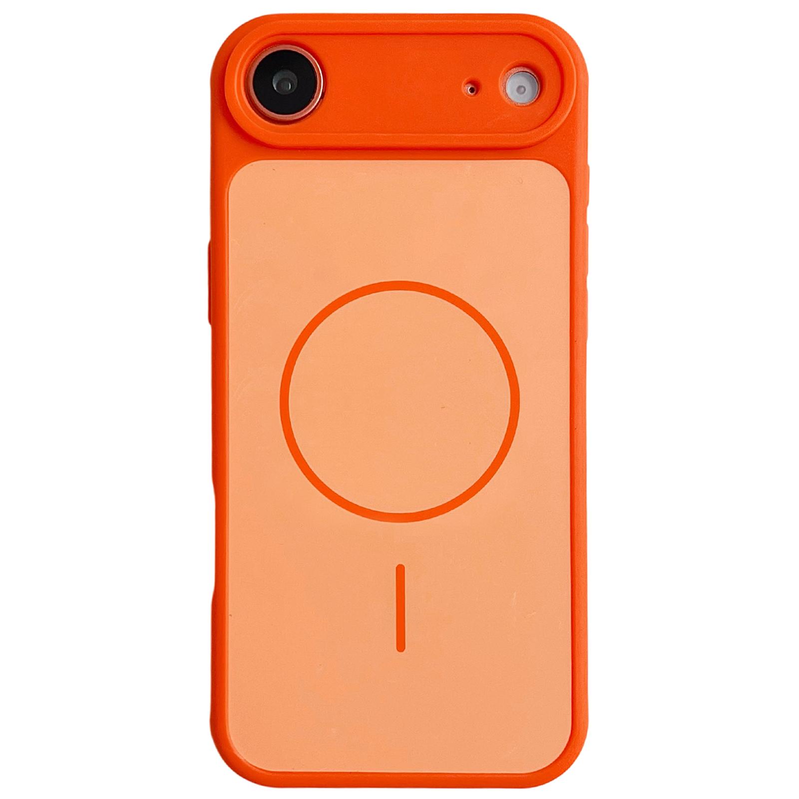 For iPhone Air Skin Feel Color Blocking Cooling Magnetic Phone Case(Orange) - Shopkiz.com