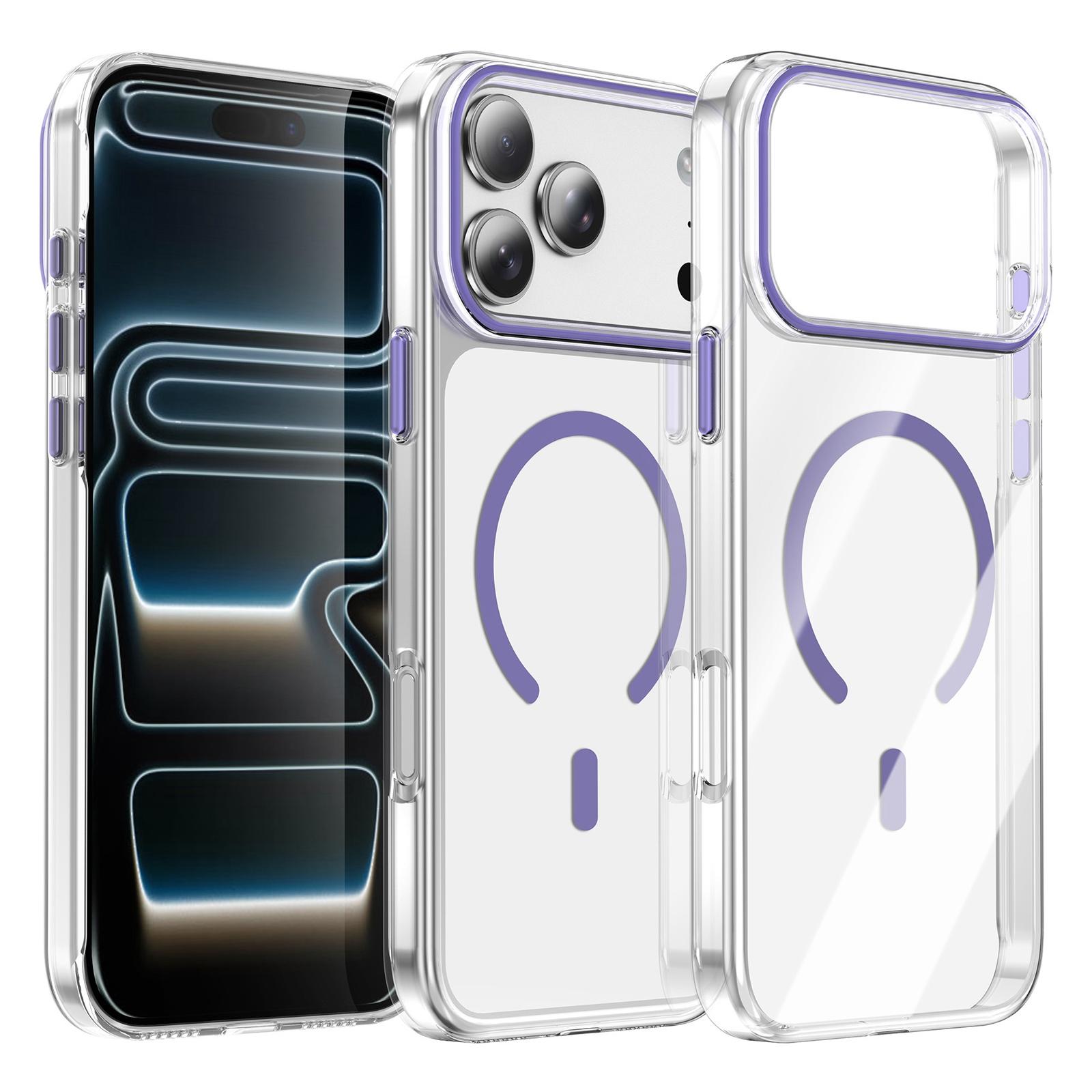 For iPhone 17 Pro Kemeng Clear PC Magnetic Phone Case(Purple) - Shopkiz.com