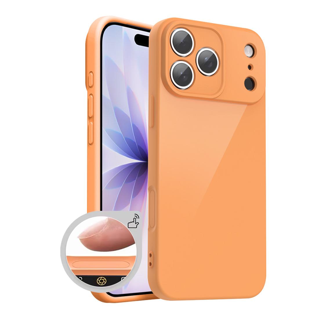 For iPhone 17 Pro Max XDcase AI Button Integrated Full Coverage Imitation Silicone Phone Case(Orange) - Shopkiz.com
