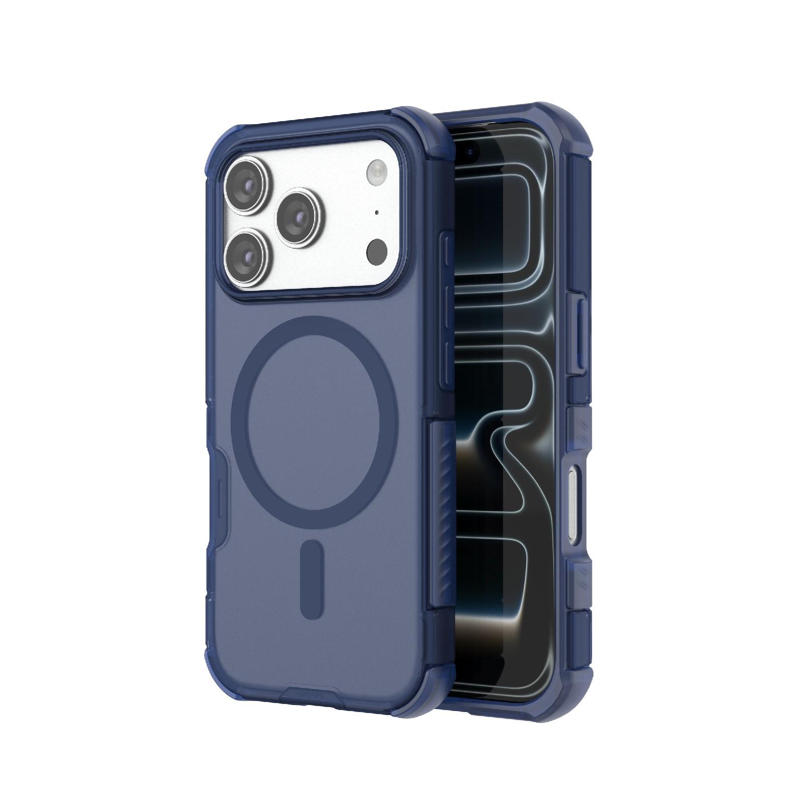For iPhone 18 Pro / 17 Pro Skin-friendly Magnetic PC + TPU Hybrid Shockproof Phone Case(Blue) - Shopkiz.com
