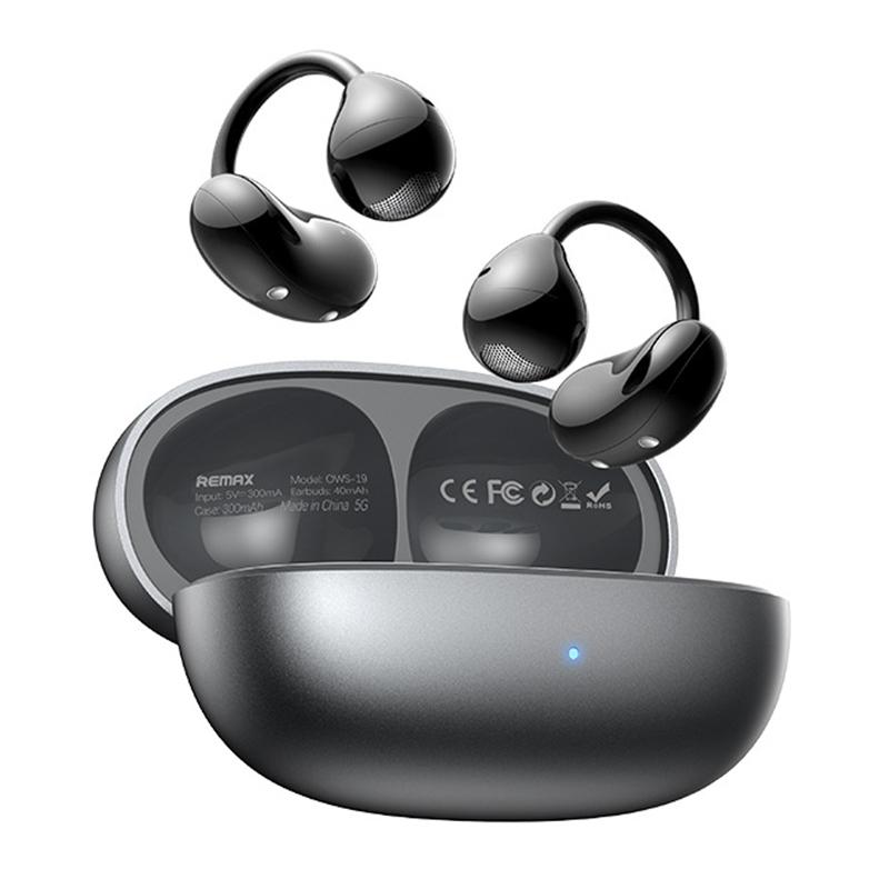 REMAX OWS-19 Clip-on True Wireless Music and Call Bluetooth Earphones(Black) - Shopkiz.com