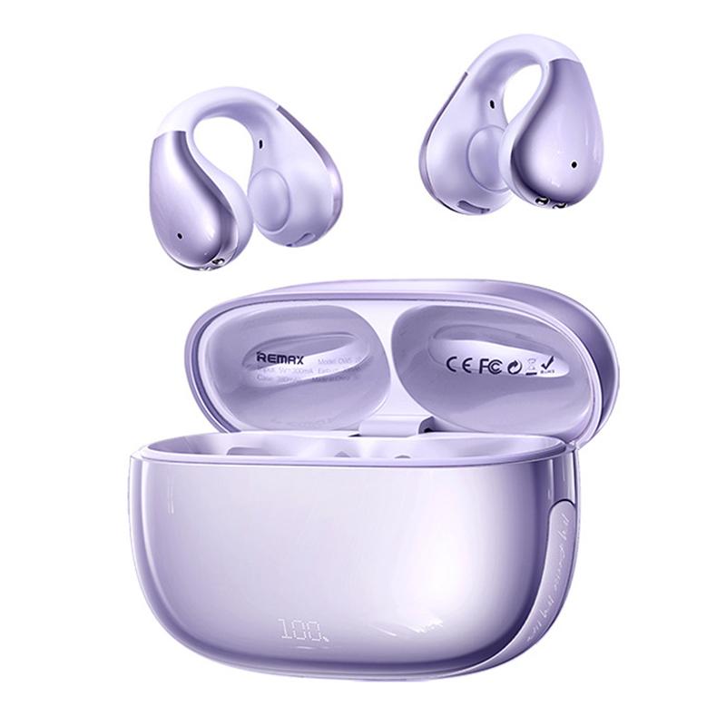 REMAX OWS-10 Clip-on True Wireless Stereo Music and Call Bluetooth Earphones(Purple) - Shopkiz.com