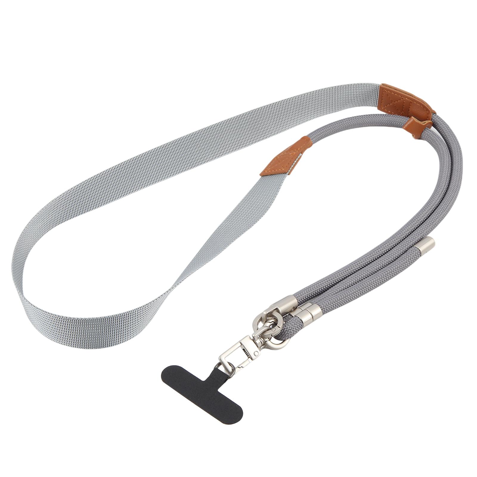 Polyester Rope Spliced Adjustable Crossbody Phone Lanyard(Grey) - Shopkiz.com