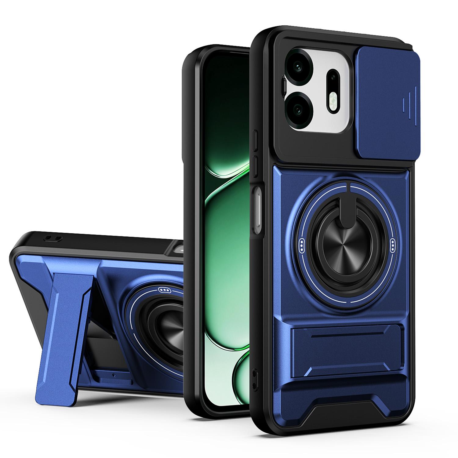 For OnePlus N6 4G Lens Sliding Window Multifunctional Magnetic Shockproof Phone Case(Royal Blue) - Shopkiz.com