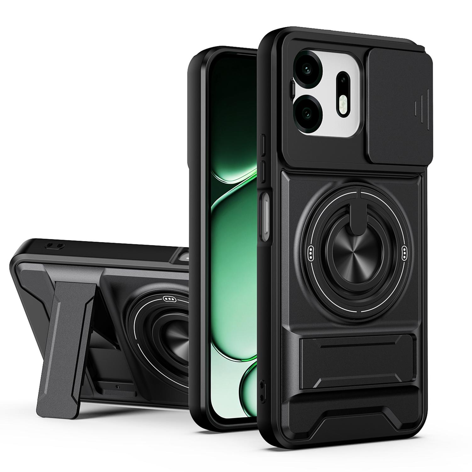 For OnePlus N6 4G Lens Sliding Window Multifunctional Magnetic Shockproof Phone Case(Black) - Shopkiz.com