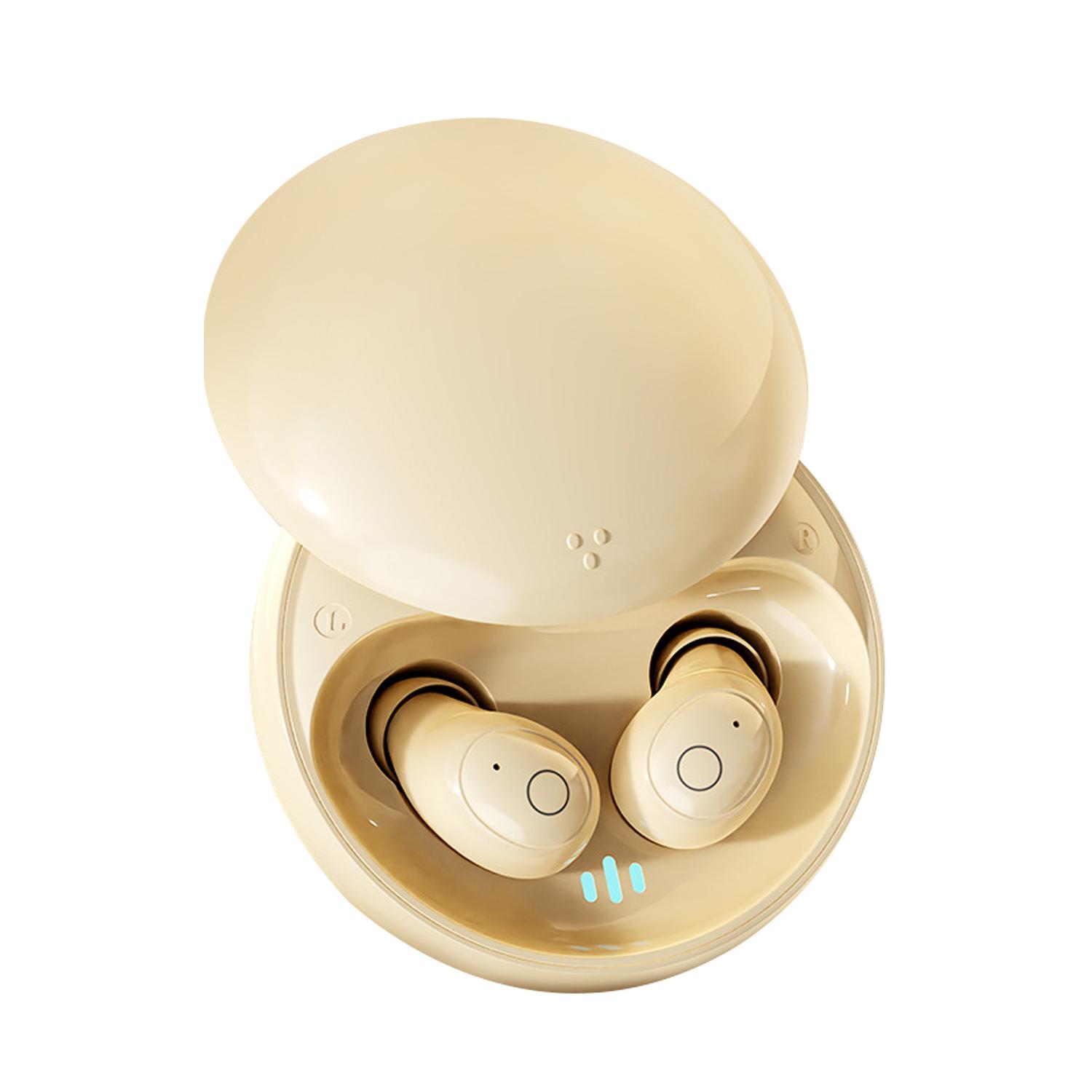 T26 True Wireless Sleep Noise Reduction In-Ear Bluetooth Earphones(Beige) - Shopkiz.com