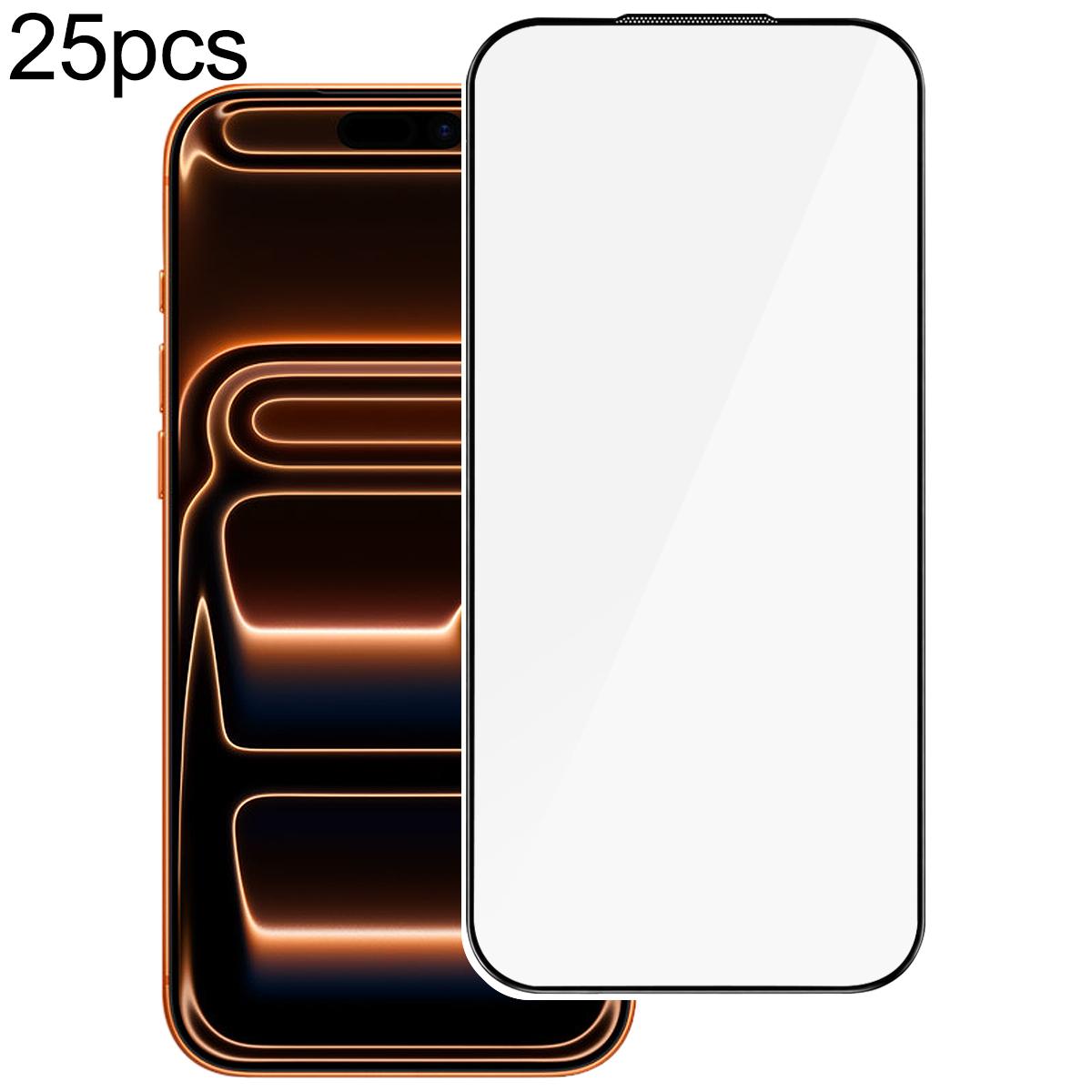 For iPhone 17 Pro Max 25pcs High Aluminum 380 Glue Silk Screen Printed Tempered Glass Film - Shopkiz.com