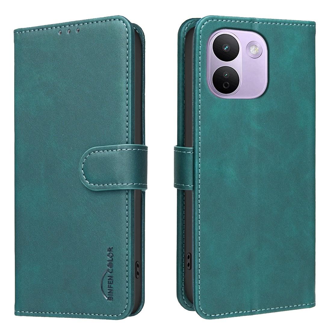 For Redmi Note 17 Pro+ 5G Global 163mm Solid Color Calfskin Texture RFID Vegan Leather Phone Case(Green) - Shopkiz.com