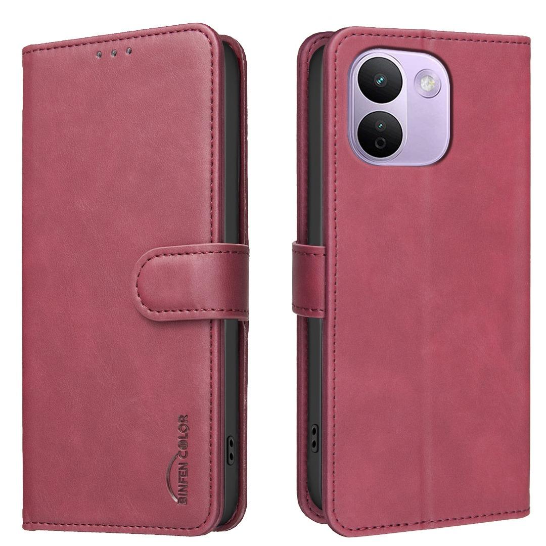 For Redmi Note 17 Pro+ 5G Global 163mm Solid Color Calfskin Texture RFID Vegan Leather Phone Case(Red) - Shopkiz.com