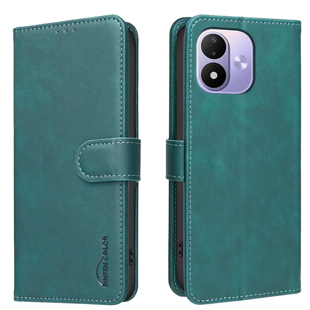 For Redmi Note 17 Pro 5G Global 163mm Solid Color Calfskin Texture RFID Vegan Leather Phone Case(Green) - Shopkiz.com
