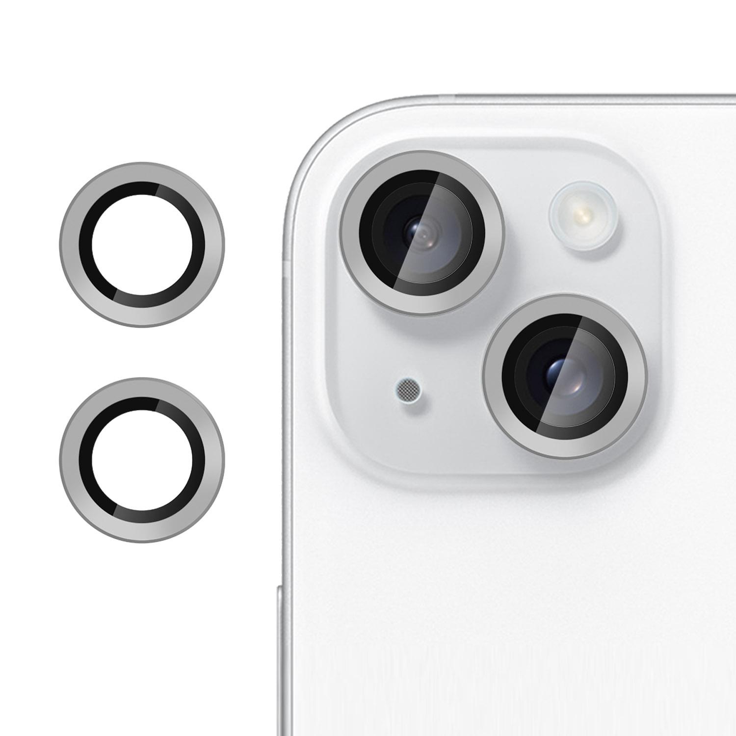 For iPhone 14 / 14 Plus Kalebol No Flicker Ultra-Thin Individual Camera Lens Tempered Glass Film(Graphite Gray) - Shopkiz.com