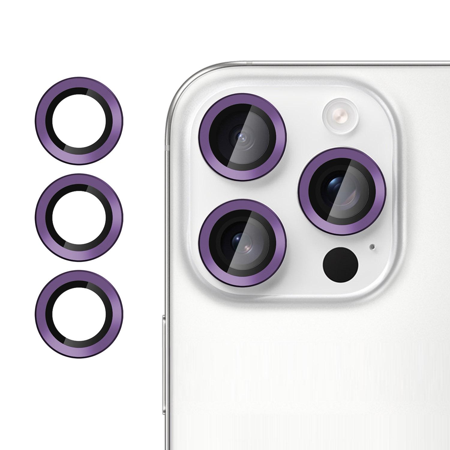 For iPhone 14 Pro / 14 Pro Max Kalebol No Flicker Ultra-Thin Individual Camera Lens Tempered Glass Film(Purple) - Shopkiz.com