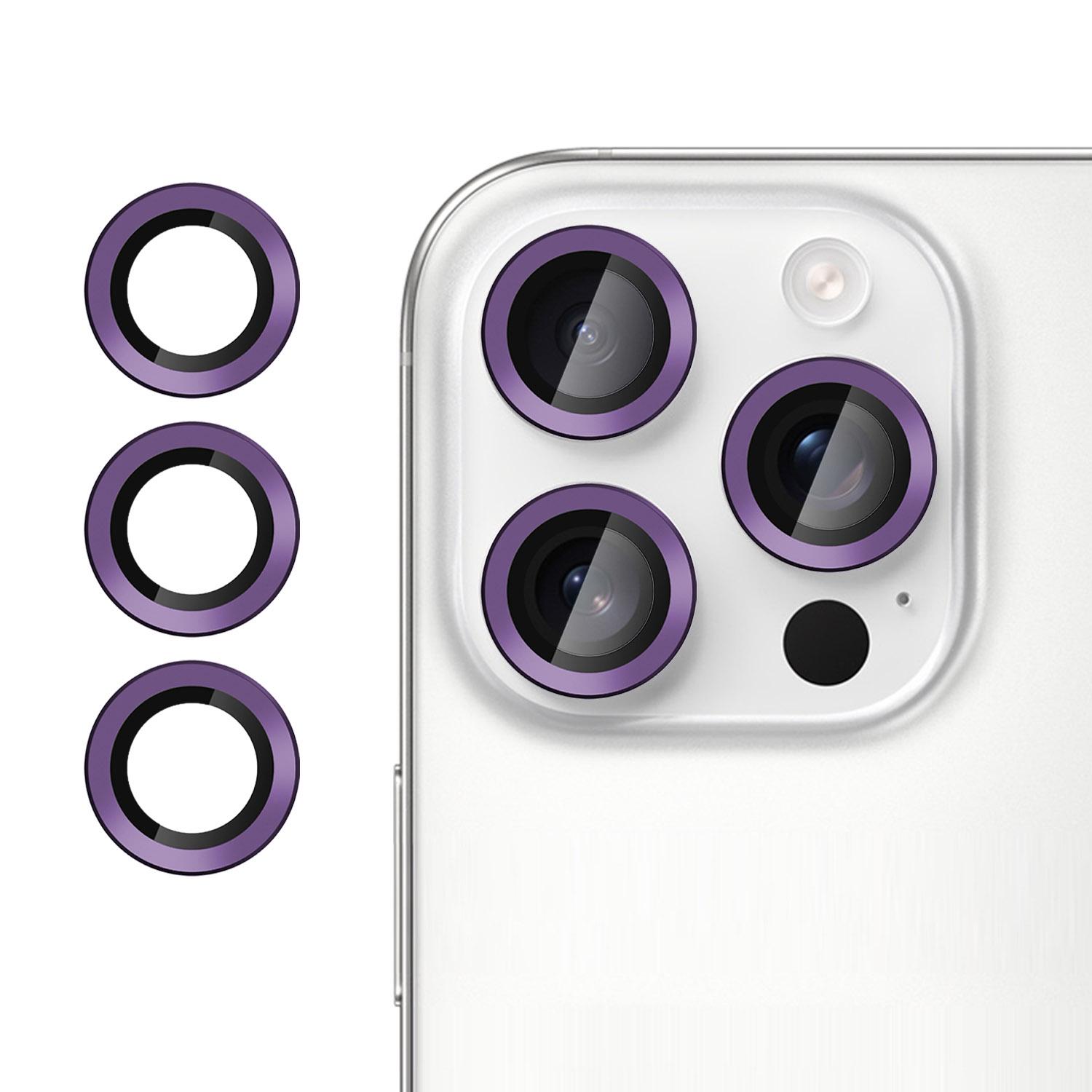 For iPhone 16 Pro / 16 Pro Max Kalebol No Flicker Ultra-Thin Individual Camera Lens Tempered Glass Film(Purple) - Shopkiz.com