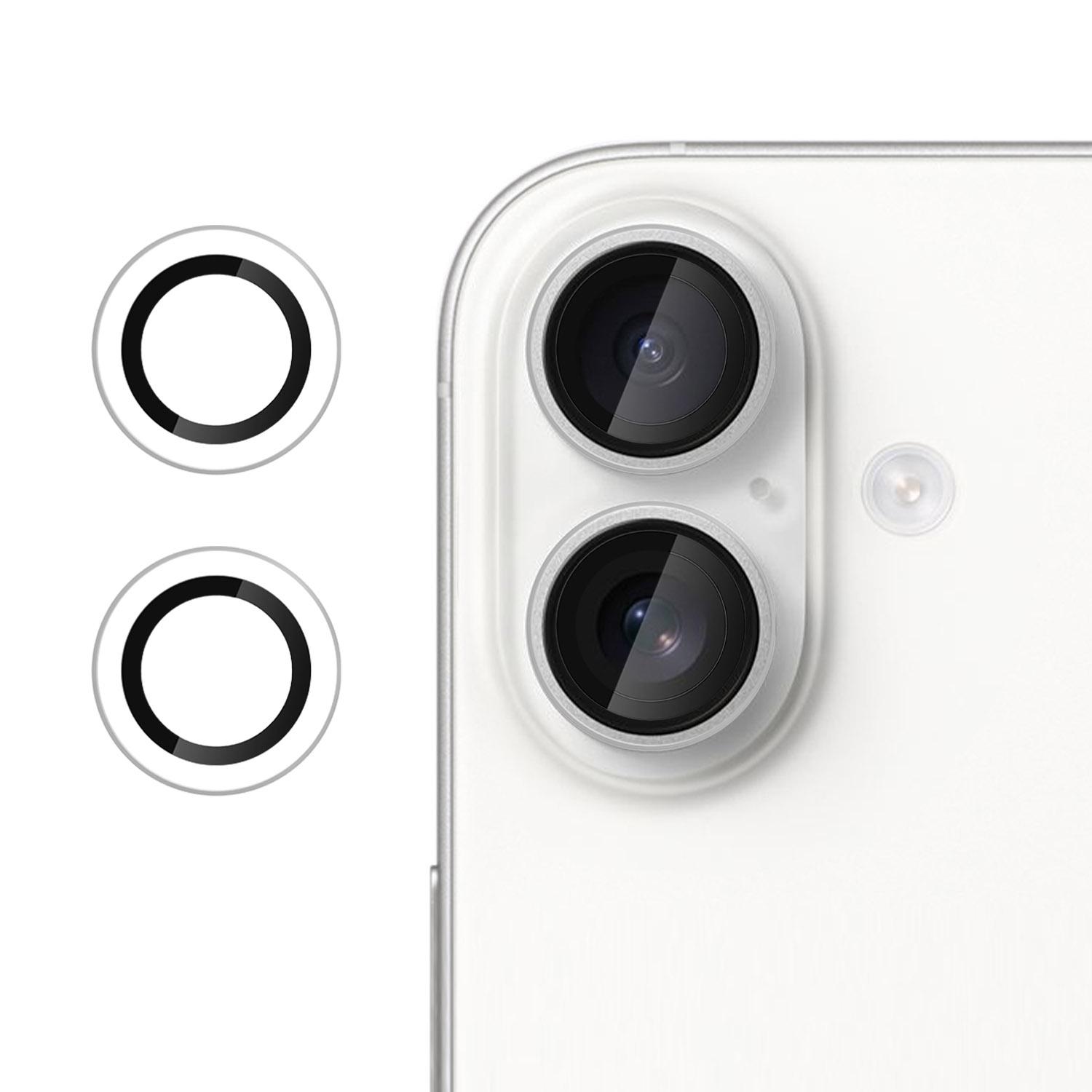 For iPhone 16 / 16 Plus Kalebol No Flicker Ultra-Thin Individual Camera Lens Tempered Glass Film(Transparent) - Shopkiz.com