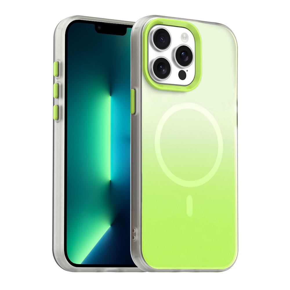 For iPhone 13 Pro Candy Gradient Series 3 in 1 Hybrid Magnetic Phone Case(Green) - Shopkiz.com