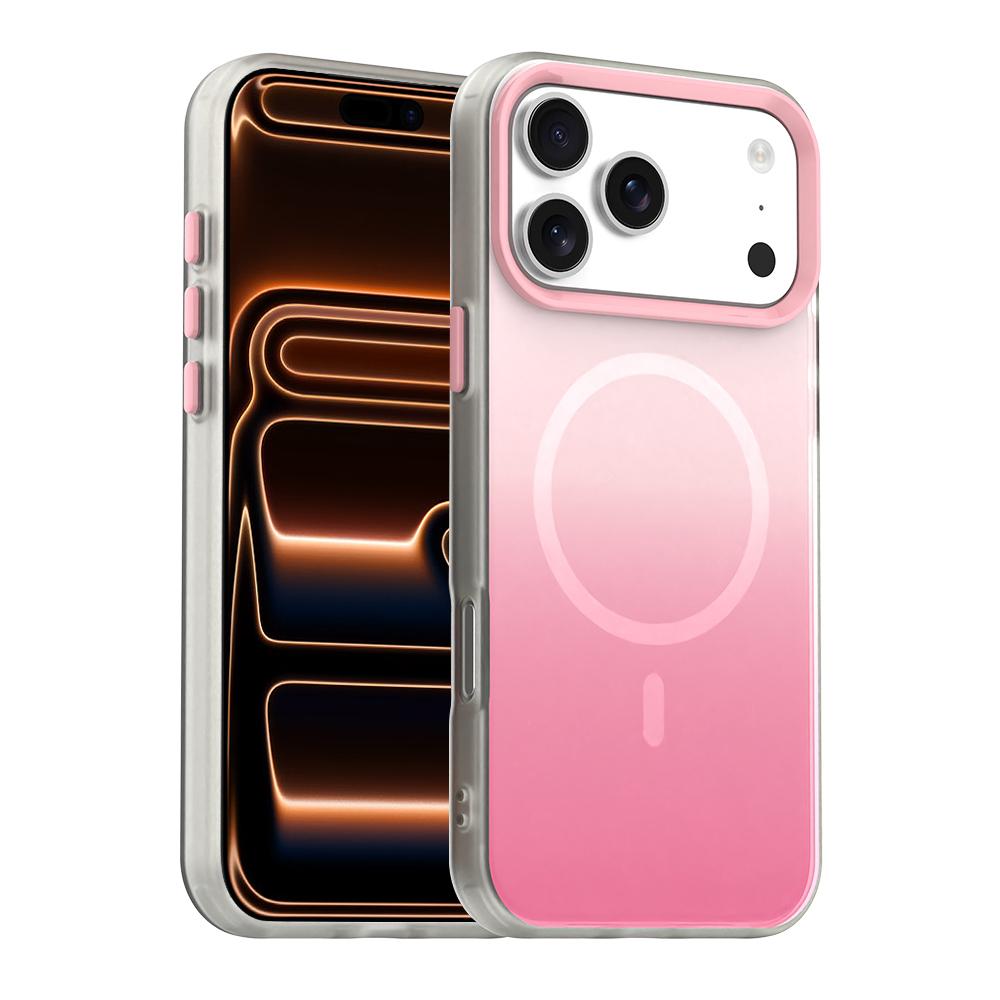 For iPhone 17 Pro Candy Gradient Series 3 in 1 Hybrid Magnetic Phone Case(Pink) - Shopkiz.com