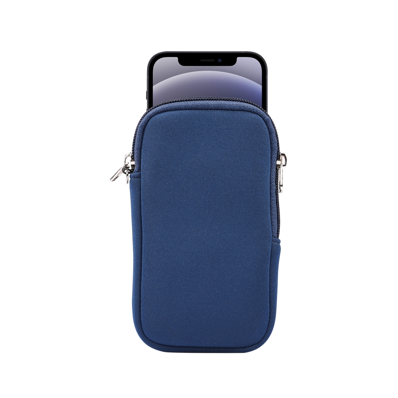 Universal Elasticity Zipper Protective Case Storage Bag with Lanyard / 4.7-5.4 inch Smart Phones(Sapphire Blue) - Shopkiz.com