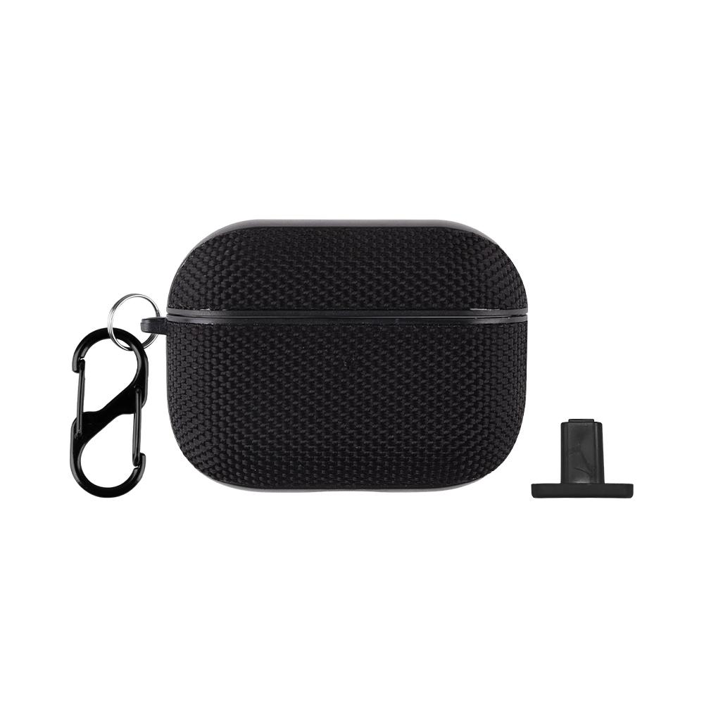 For AirPods Pro 2 Nylon Waterproof Wireless Earphone Split-type Case with Hook(Black) - Shopkiz.com