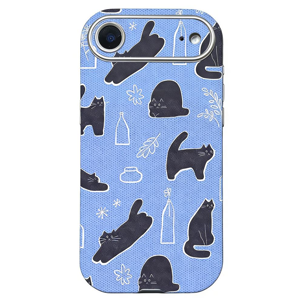 For iPhone Air Rounded Edge Large Window Silicone Phone Case(Black Cat) - Shopkiz.com