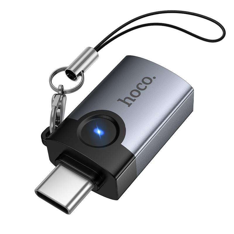 hoco Victory UA46C USB-C / Type-C Male to USB Female Adapter(Metal Gray) - Shopkiz.com