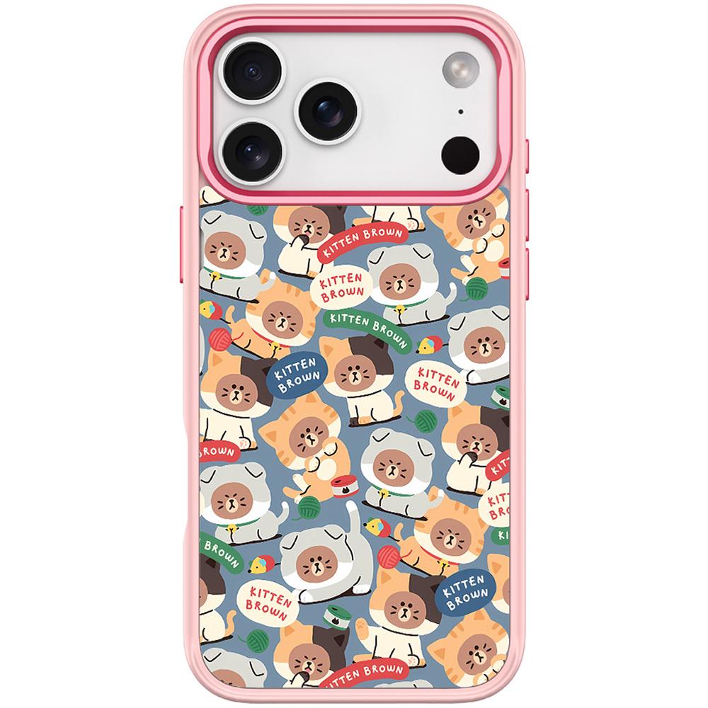 For iPhone 17 Pro Adorable Little Bear Pattern Magnetic Phone Case(Pink) - Shopkiz.com