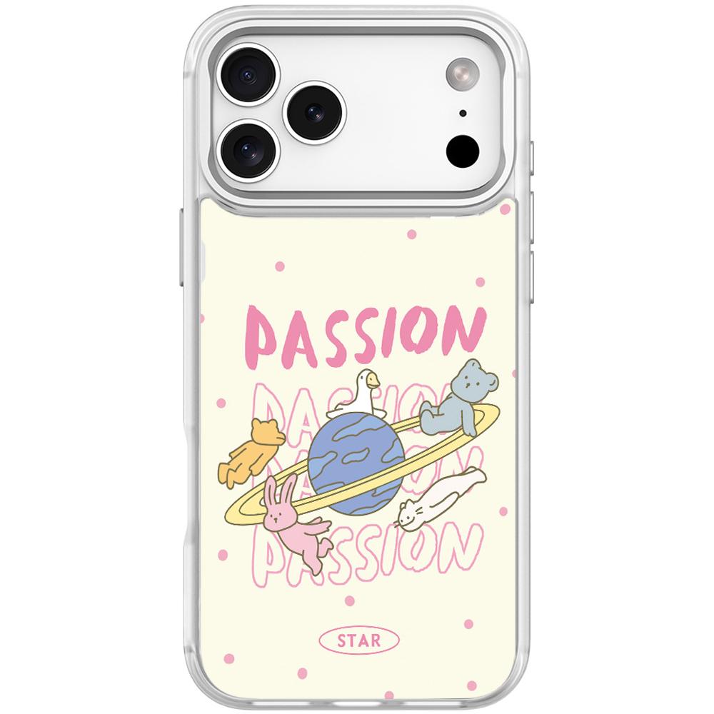 For iPhone 17 Pro White Planet Pattern Magnetic Phone Case(Transparent White) - Shopkiz.com
