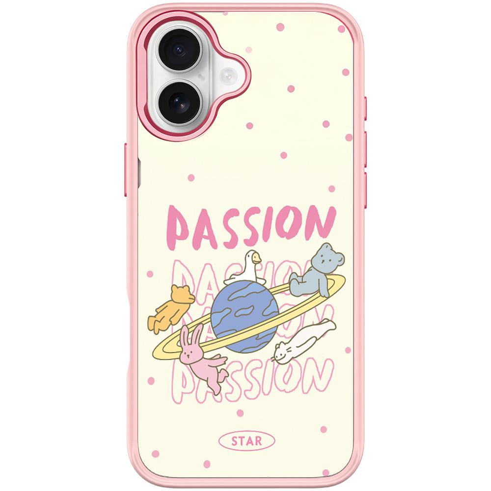 For iPhone 17 White Planet Pattern Magnetic Phone Case(Pink) - Shopkiz.com