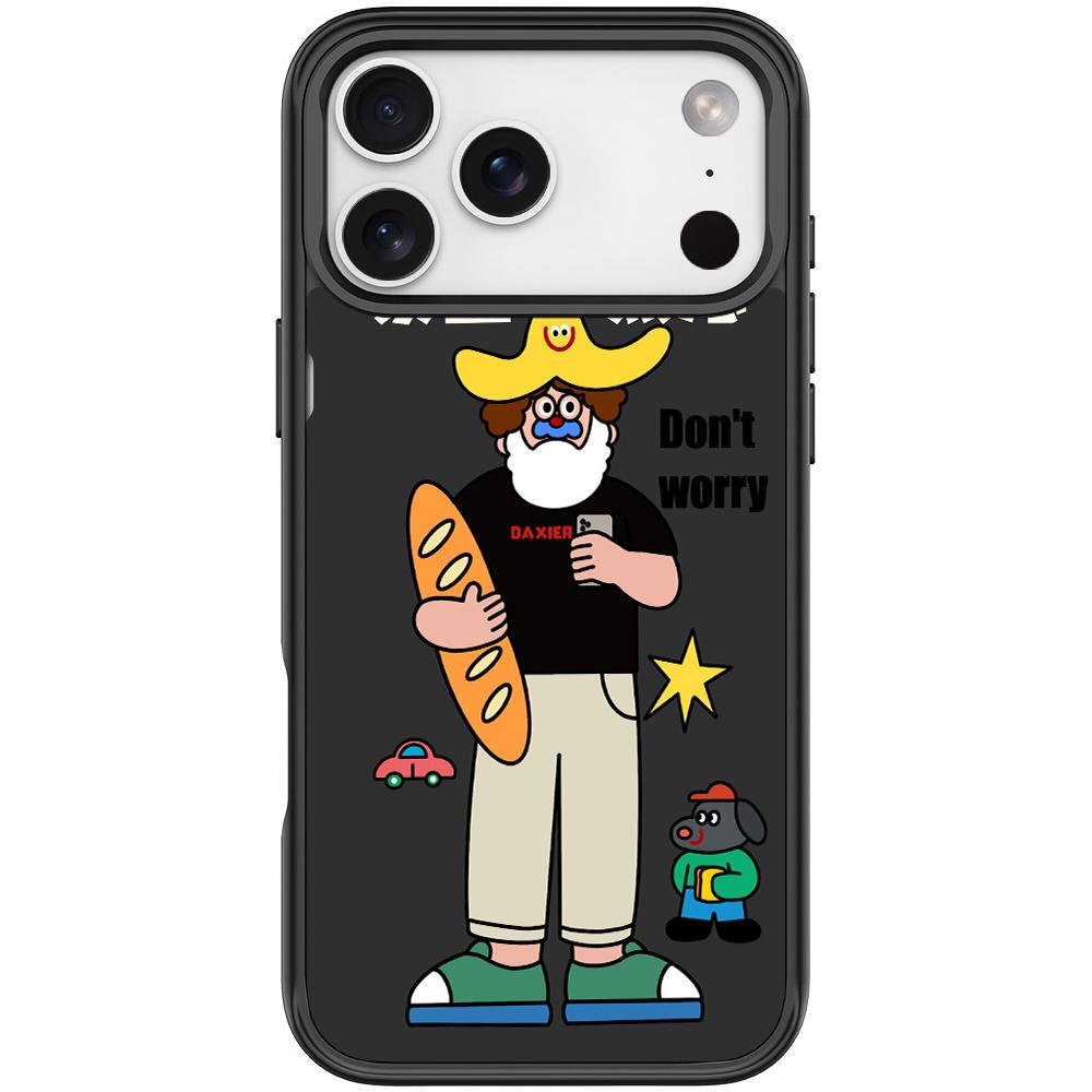 For iPhone 17 Pro Not Anxiety Pattern Magnetic Phone Case(Black) - Shopkiz.com