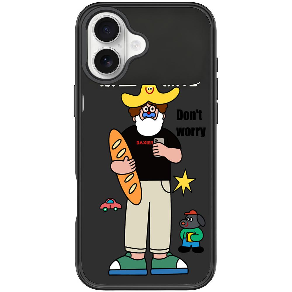 For iPhone 17 Not Anxiety Pattern Magnetic Phone Case(Black) - Shopkiz.com