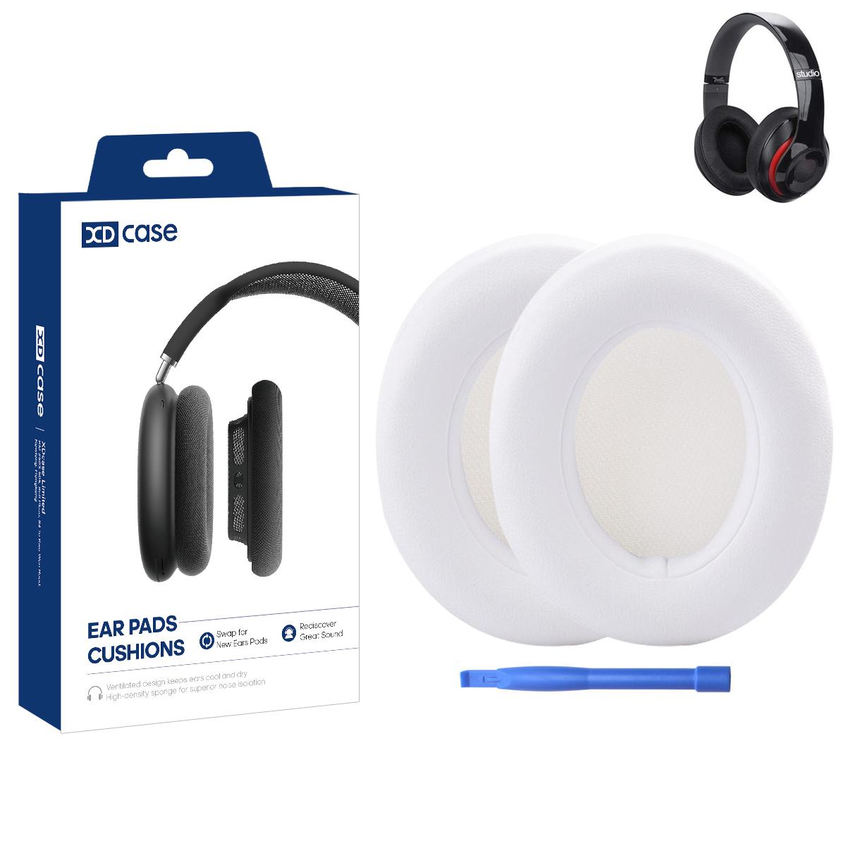 For Beats Studio 2.0 / 3.0 XDcase 1 Pair Memory Foam Headset Replacement Ear Pads with Pry Tool(White) - Shopkiz.com