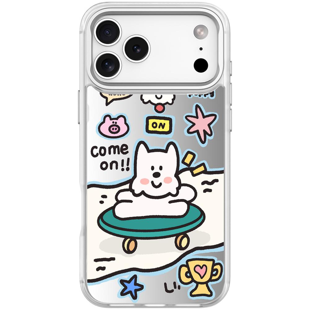 For iPhone 17 Pro Max Happy Weekend Pattern Magnetic Phone Case(Transparent White) - Shopkiz.com