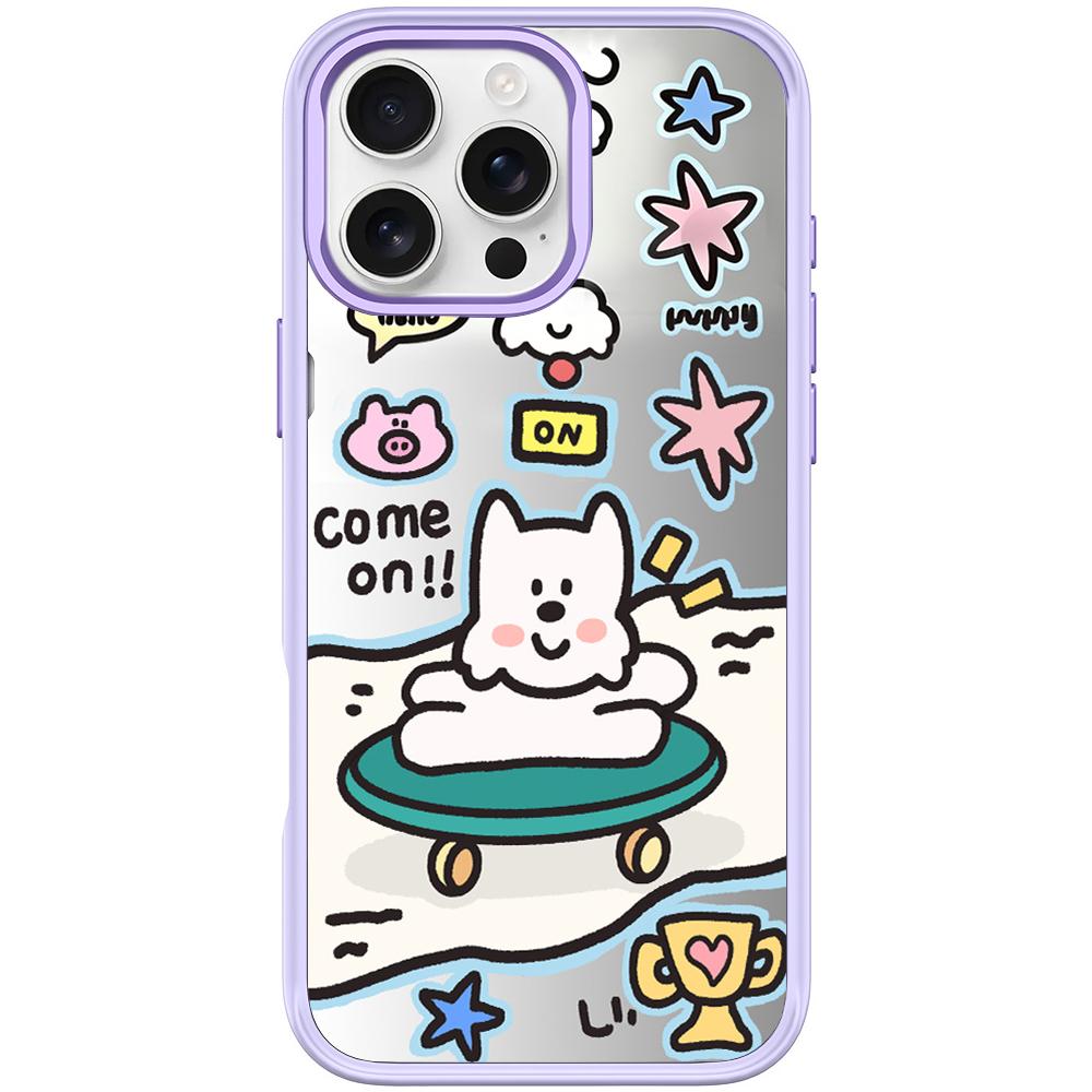 For iPhone 16 Pro Max Happy Weekend Pattern Magnetic Phone Case(Light Purple) - Shopkiz.com