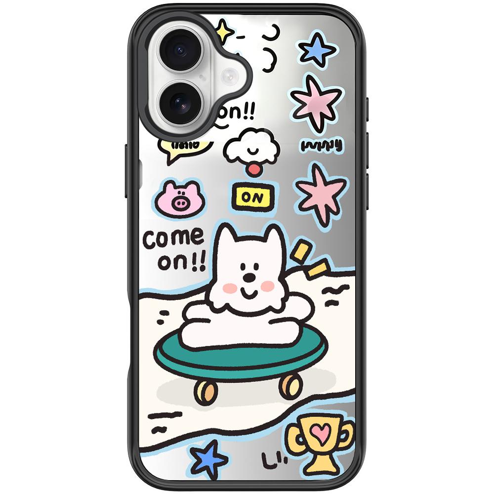 For iPhone 16 Happy Weekend Pattern Magnetic Phone Case(Black) - Shopkiz.com