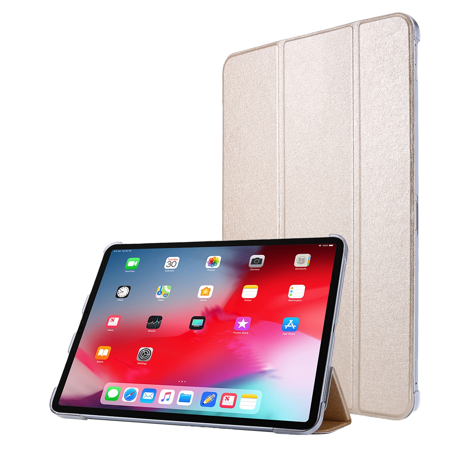 Silk Texture Flip Magnetic PU Leather Smart Case with Three-folding Holder For iPad Air 11 2024 / Air 2022 / 2020 10.9(Gold) - Shopkiz.com