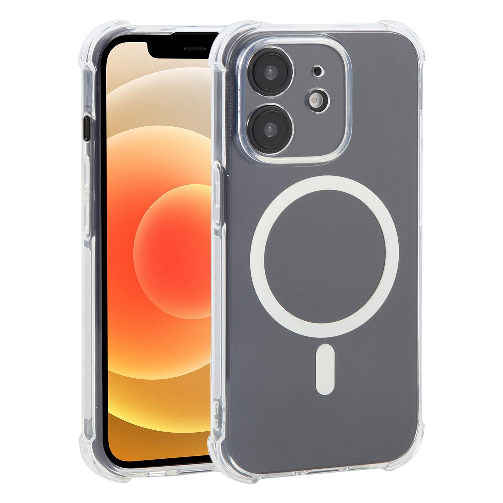For iPhone 12 Shockproof Non-slip Magnetic TPU Phone Case(Transparent) - Shopkiz.com