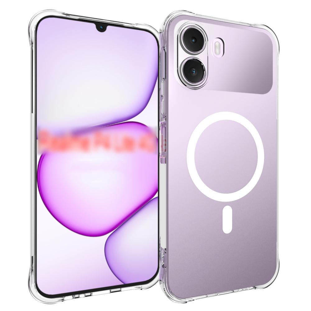 For Realme P4 Lite 4G Global Shockproof Non-slip Magnetic TPU Phone Case(Transparent) - Shopkiz.com