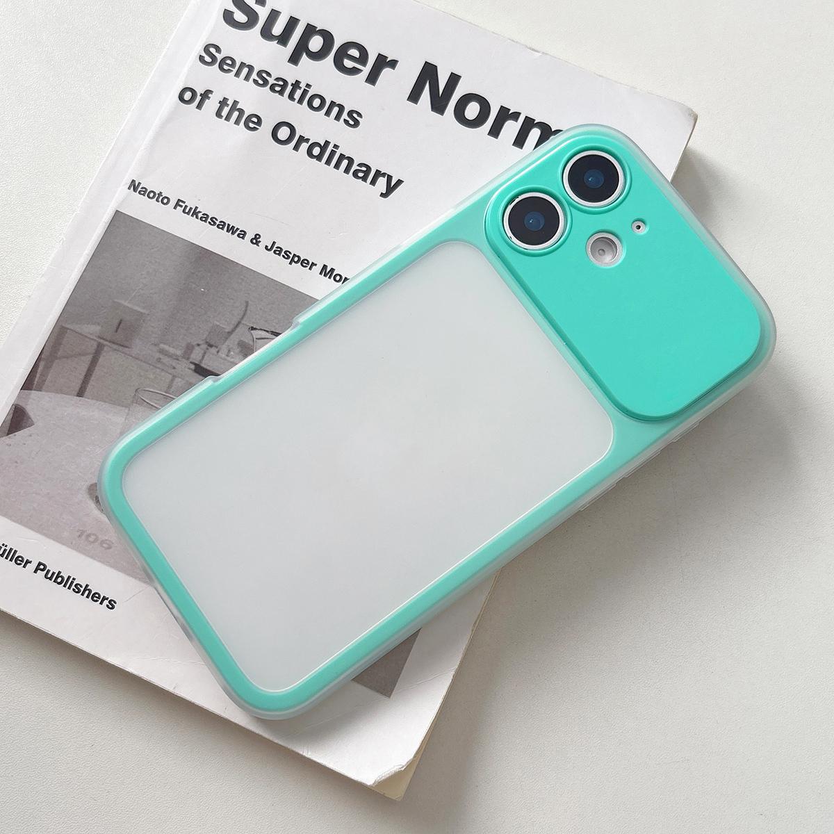 For iPhone 12 Large Window Precision Hole Skin Feel TPU Hybrid PC Phone Case(Blue) - Shopkiz.com