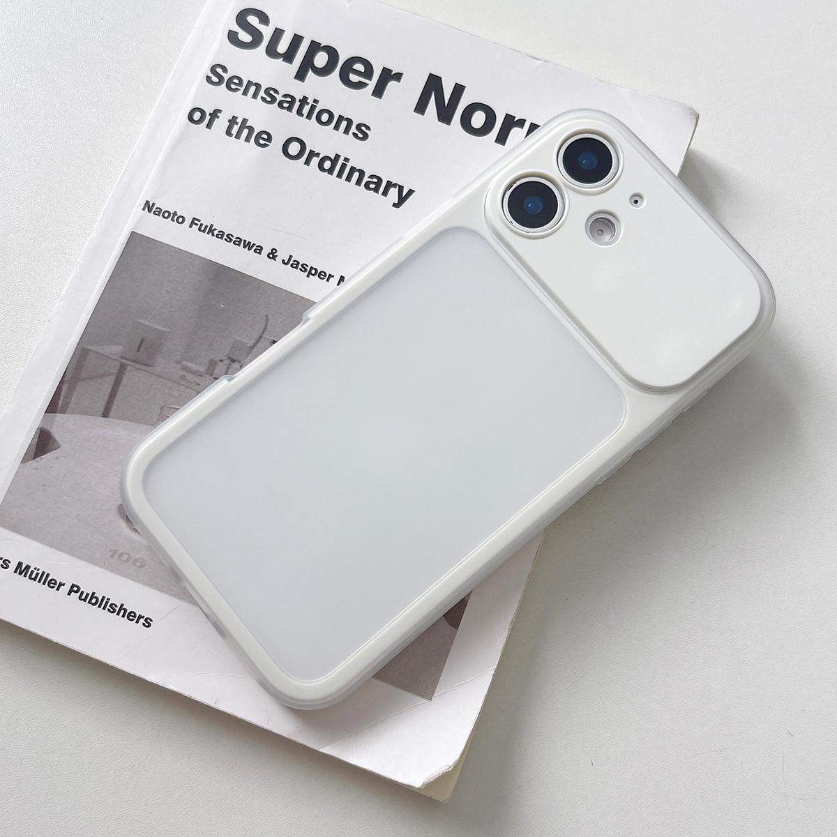 For iPhone 12 Large Window Precision Hole Skin Feel TPU Hybrid PC Phone Case(White) - Shopkiz.com