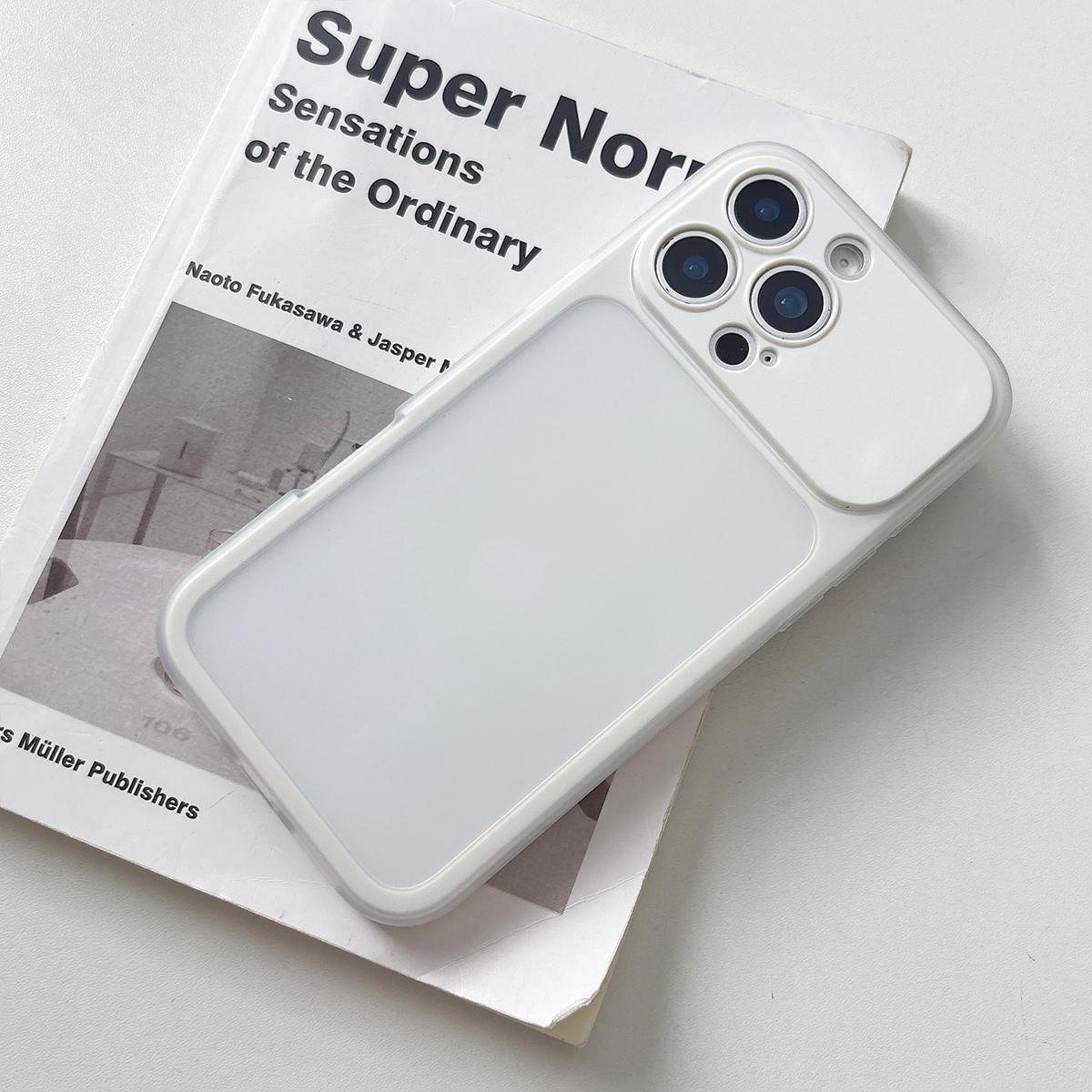For iPhone 15 Pro Max Large Window Precision Hole Skin Feel TPU Hybrid PC Phone Case(White) - Shopkiz.com